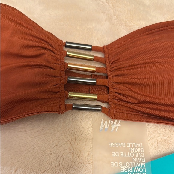 H&M Brown Bikini Cheeky Cut with Metal Accents - Picture 4 of 7
